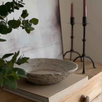 Antique Marble Bowl | 30cm | Grey