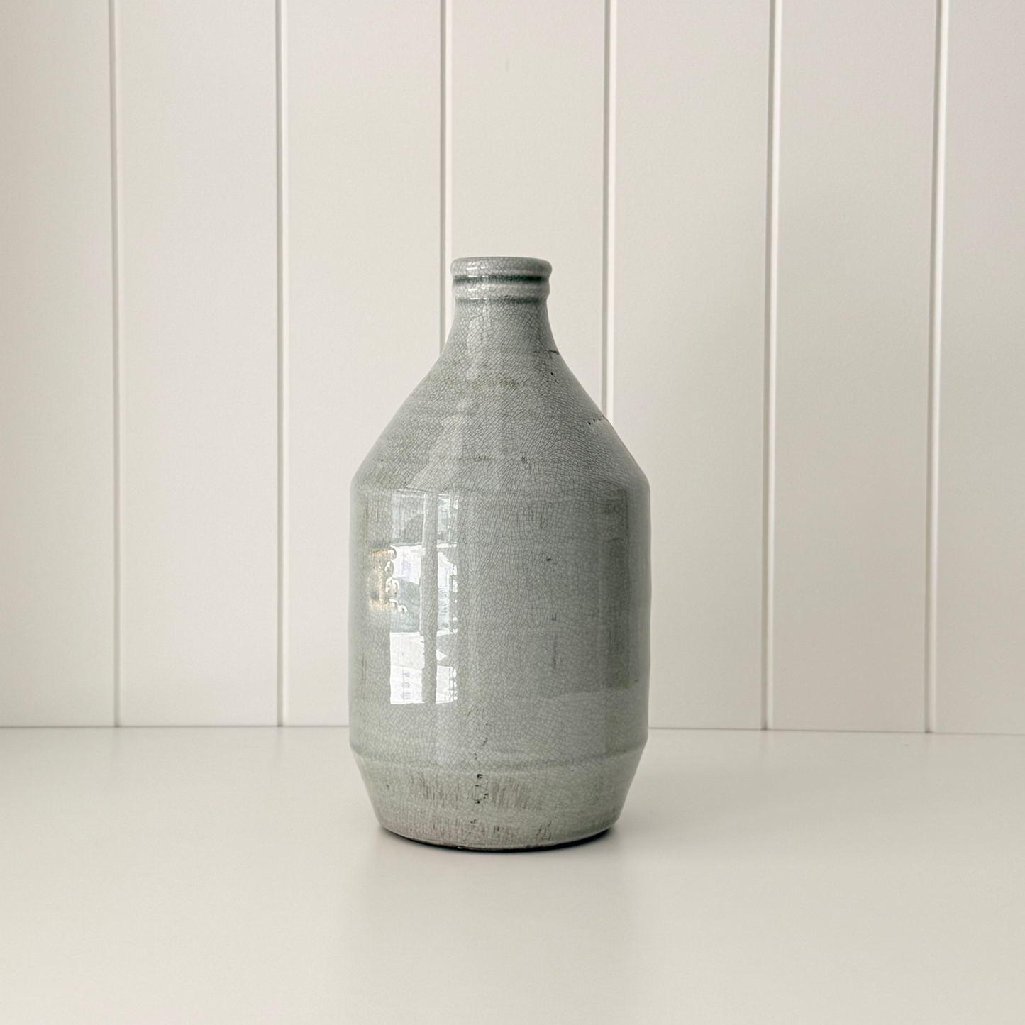 Vintage Blue Stoneware Bottle