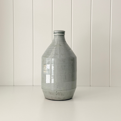 Vintage Blue Stoneware Bottle