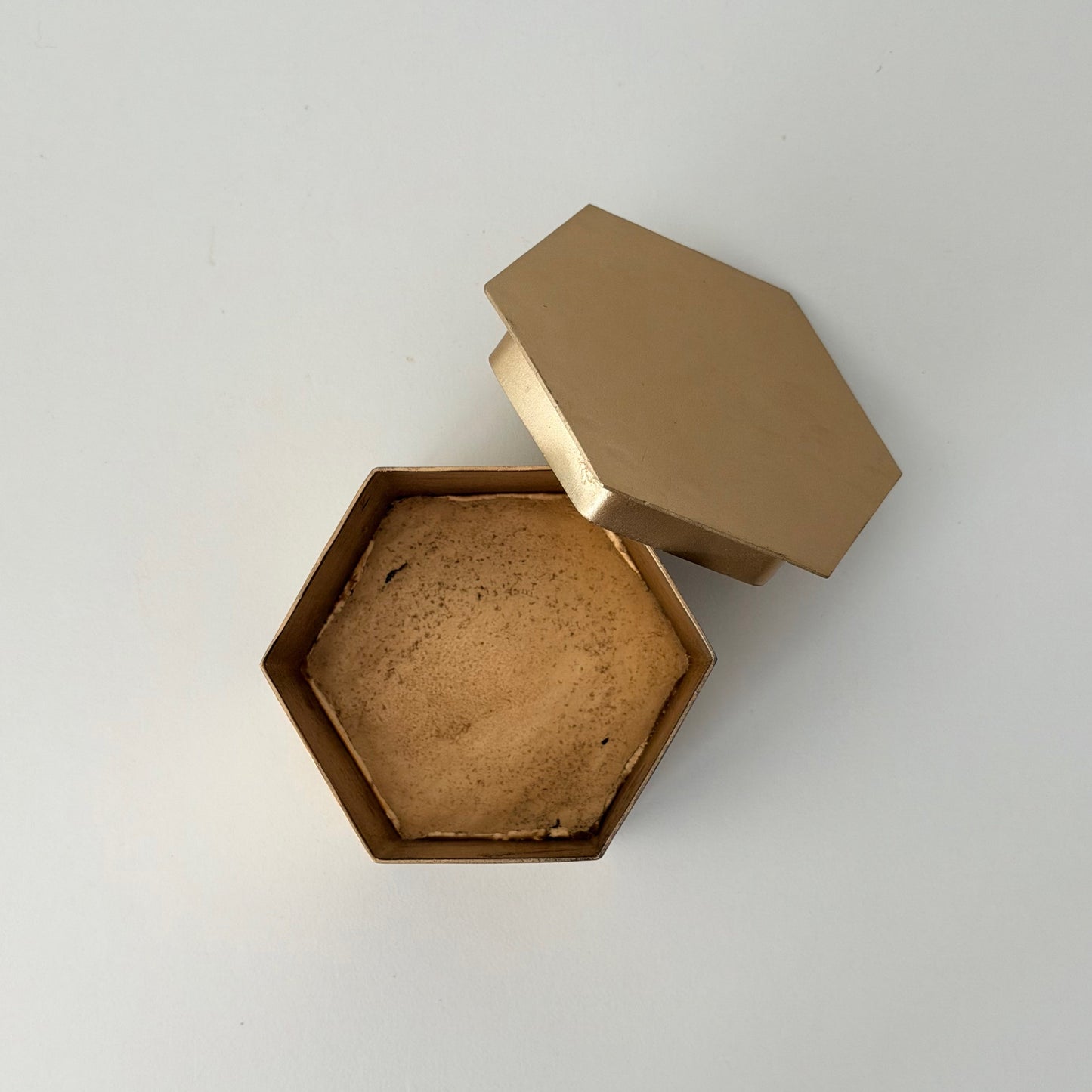Hammered Brass Hexagon Box