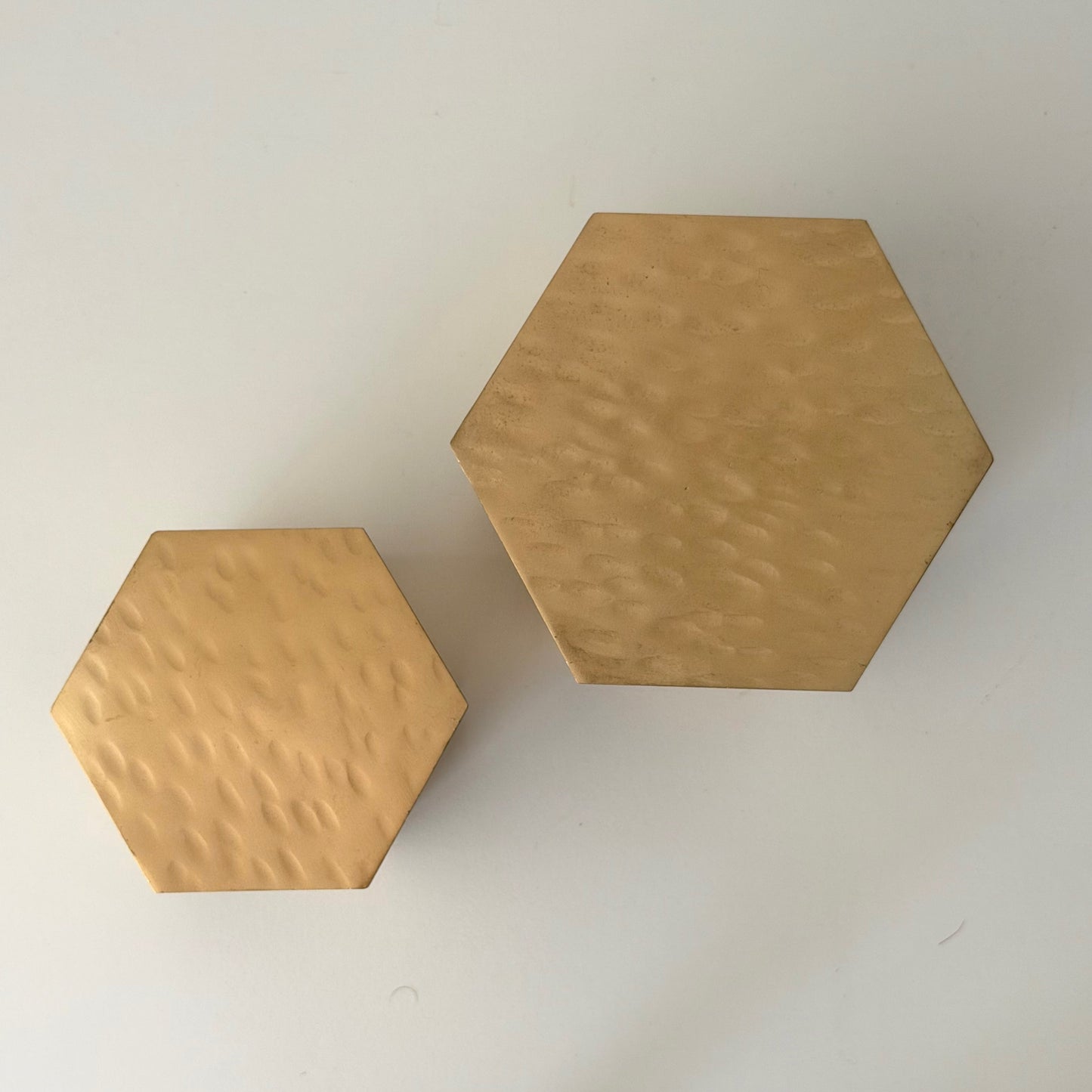 Hammered Brass Hexagon Box