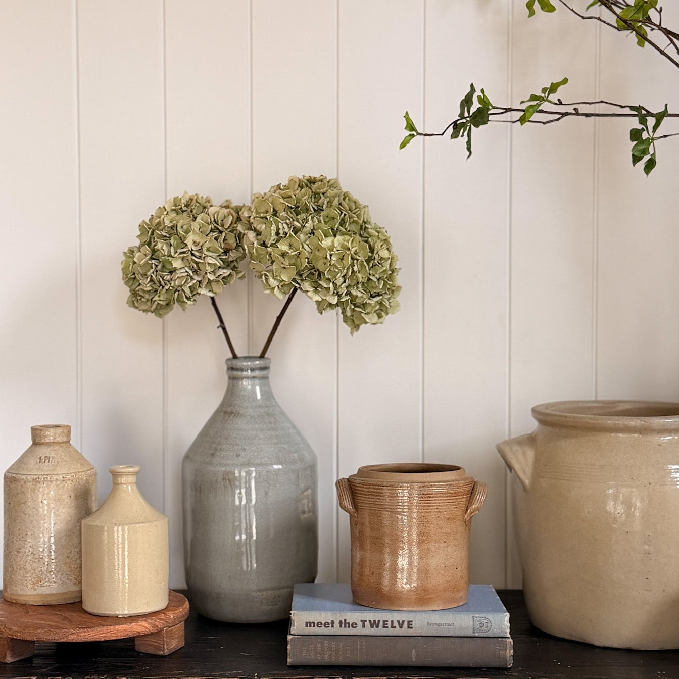 Vintage Blue Stoneware Bottle