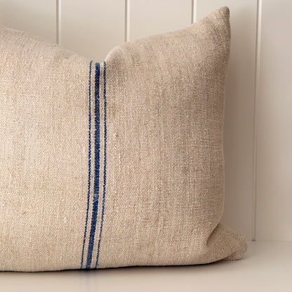 Vintage Grain Sack Cushion | Cobalt Blue