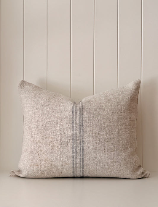 Vintage Grain Sack Cushion | Bluebell