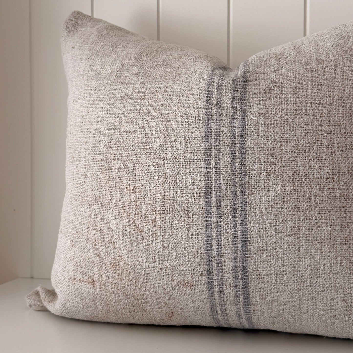 Vintage Grain Sack Cushion | Bluebell