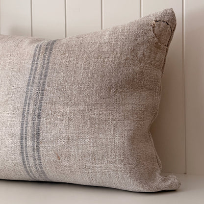 Vintage Grain Sack Cushion | Bluebell