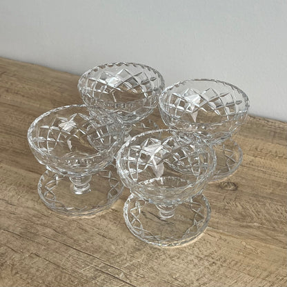 Vintage Cut Crystal Dessert Bowls | Set of 4