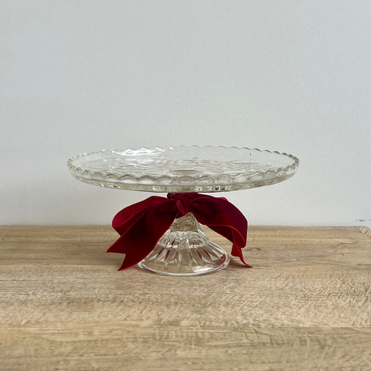 Vintage Glass Cake Stand| 25cm