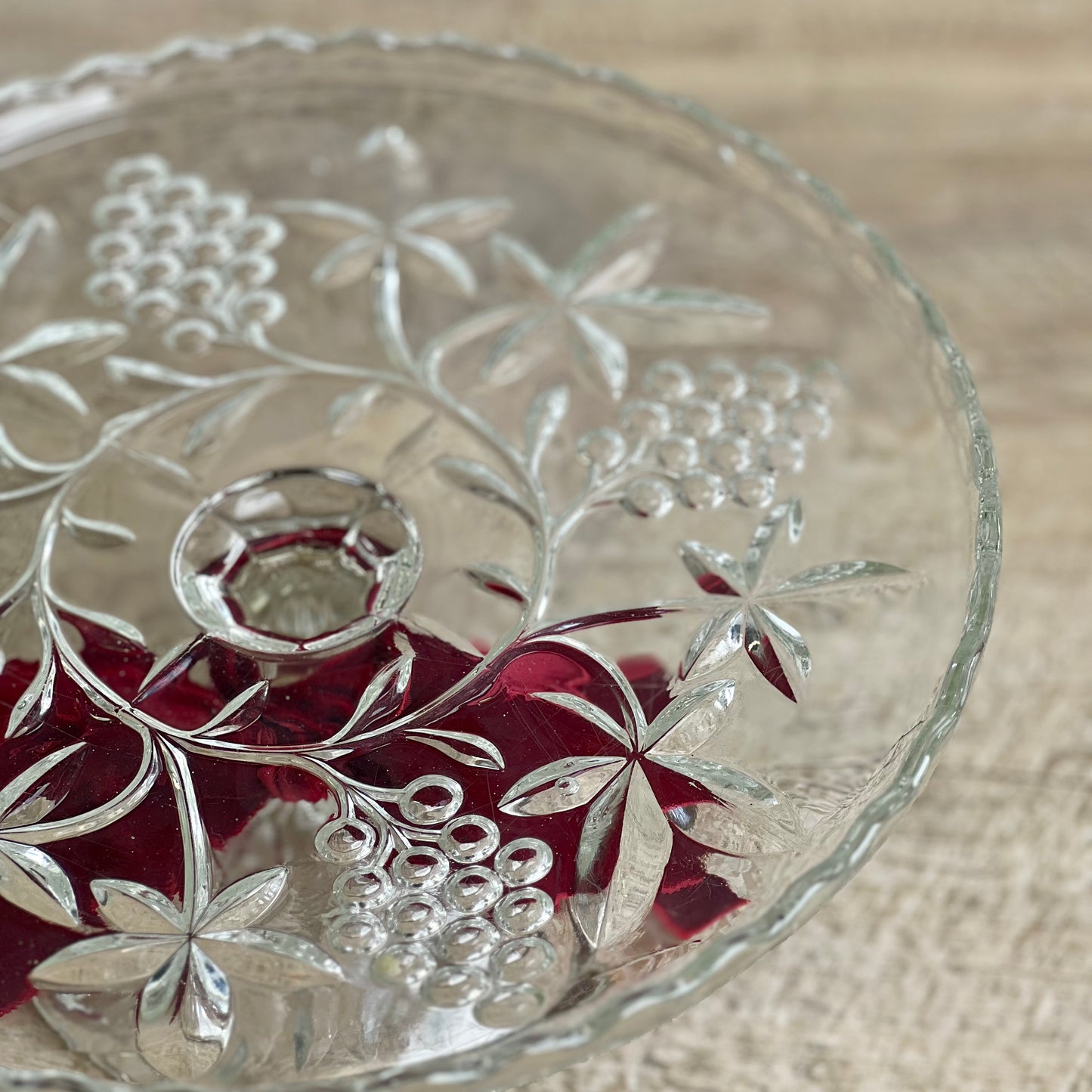 Vintage Glass Cake Stand| 25cm