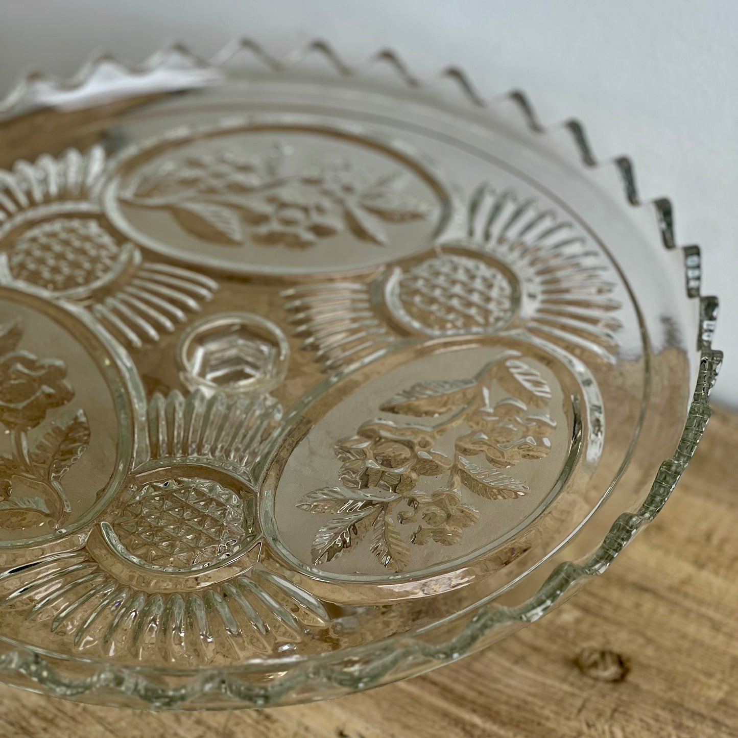 Vintage Cut Crystal Cake Stand| 35cm