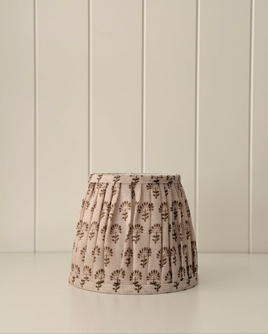 Blockprint linen ampshade
