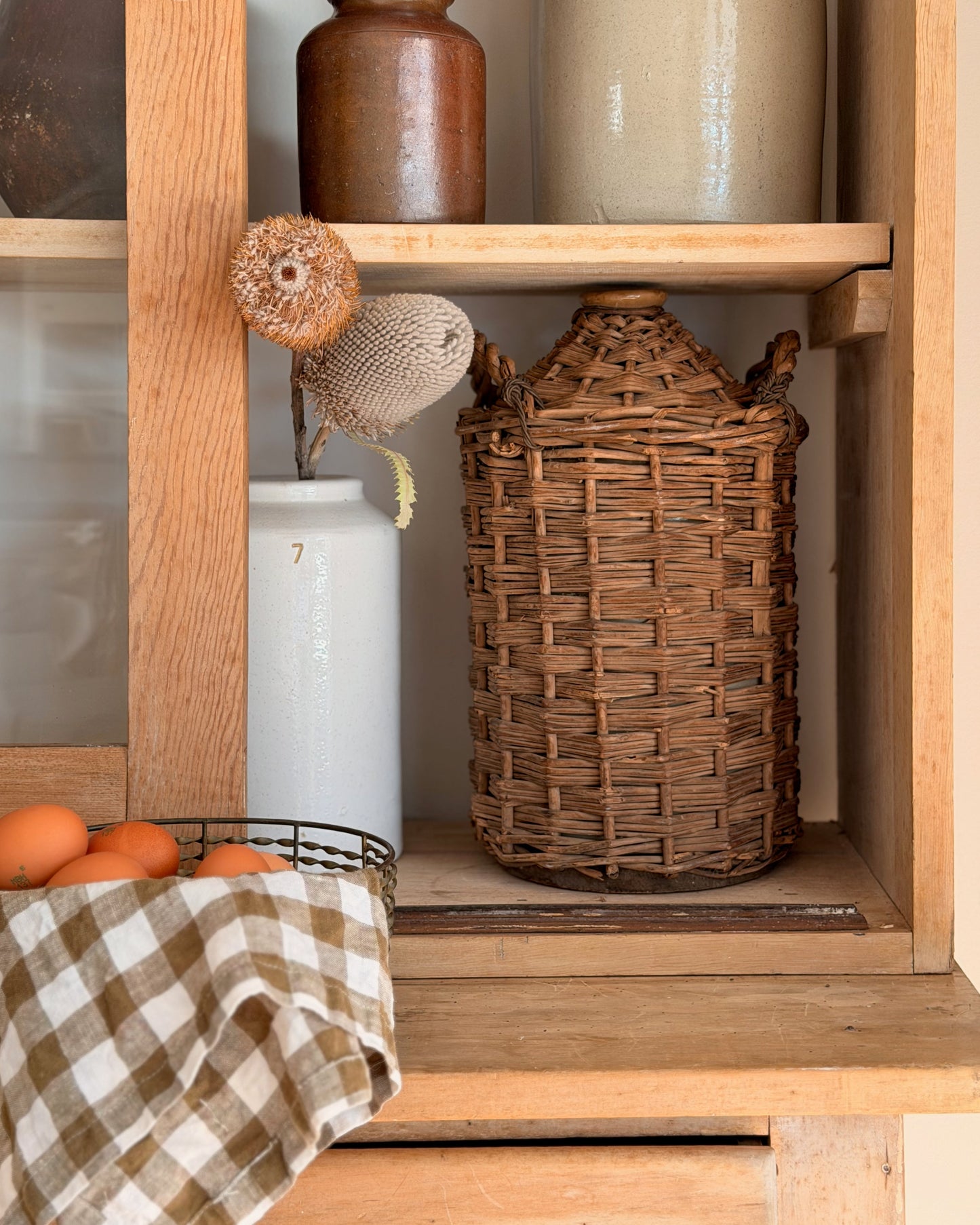 Antique Wicker Wrapped Demijohn II
