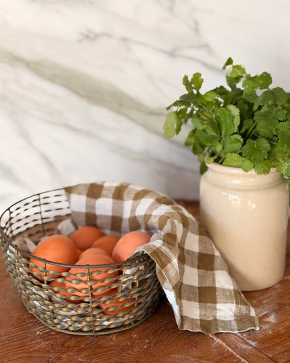 Vintage Brass Egg Basket