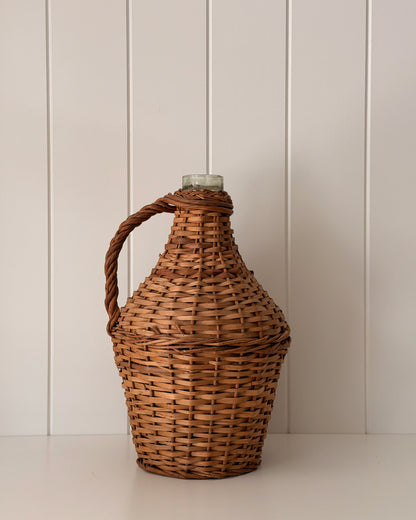 Vintage Wicker Wrapped Glass Demijohn
