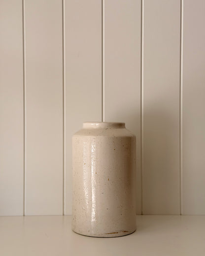 Vintage Cream Stoneware Storage Vessel #7