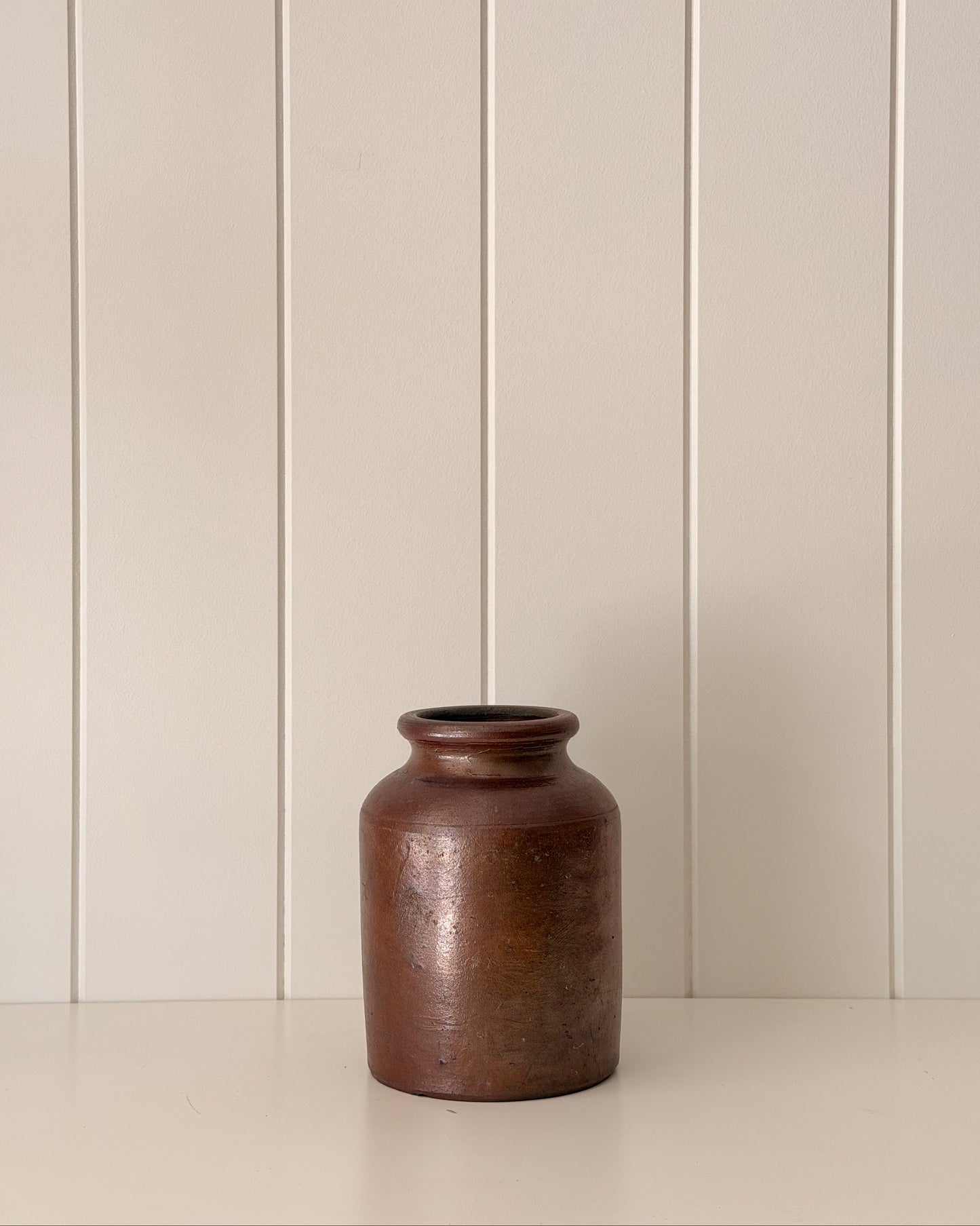 Antique French Glazed Storage Vessel