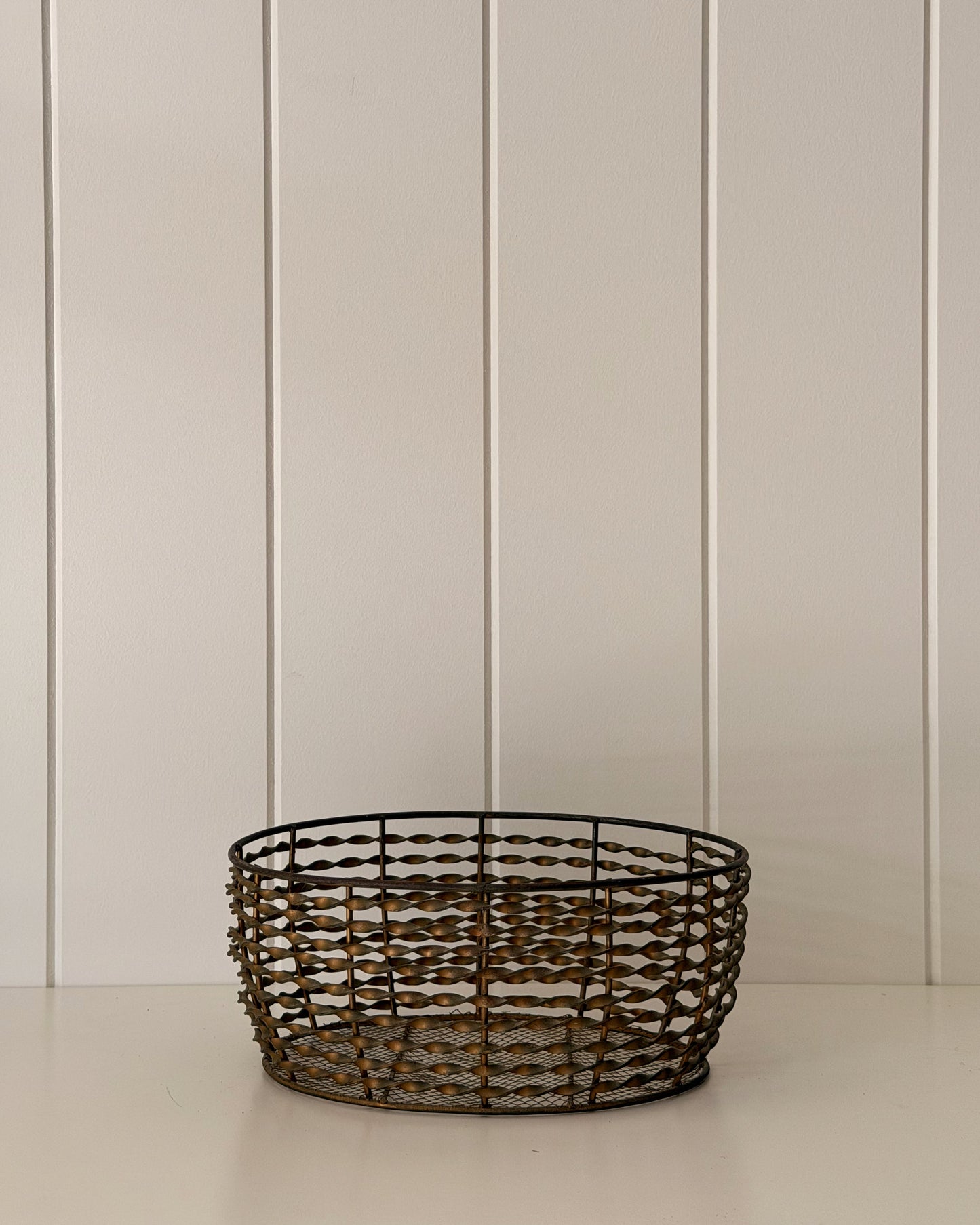 Vintage Brass Egg Basket