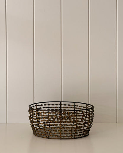 Vintage Brass Egg Basket