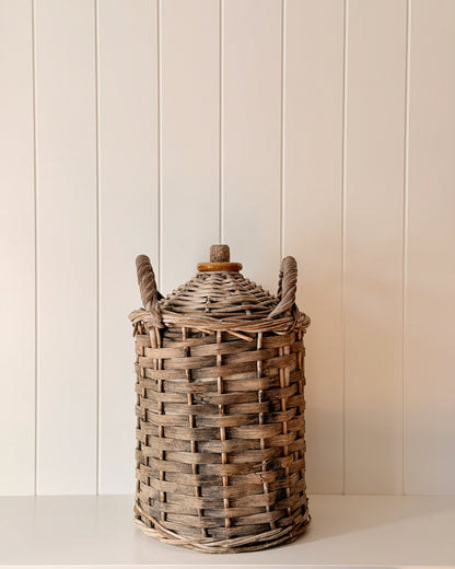 Antique Wicker Wrapped Demijohn I