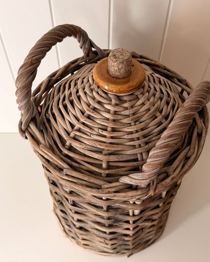 Antique Wicker Wrapped Demijohn I