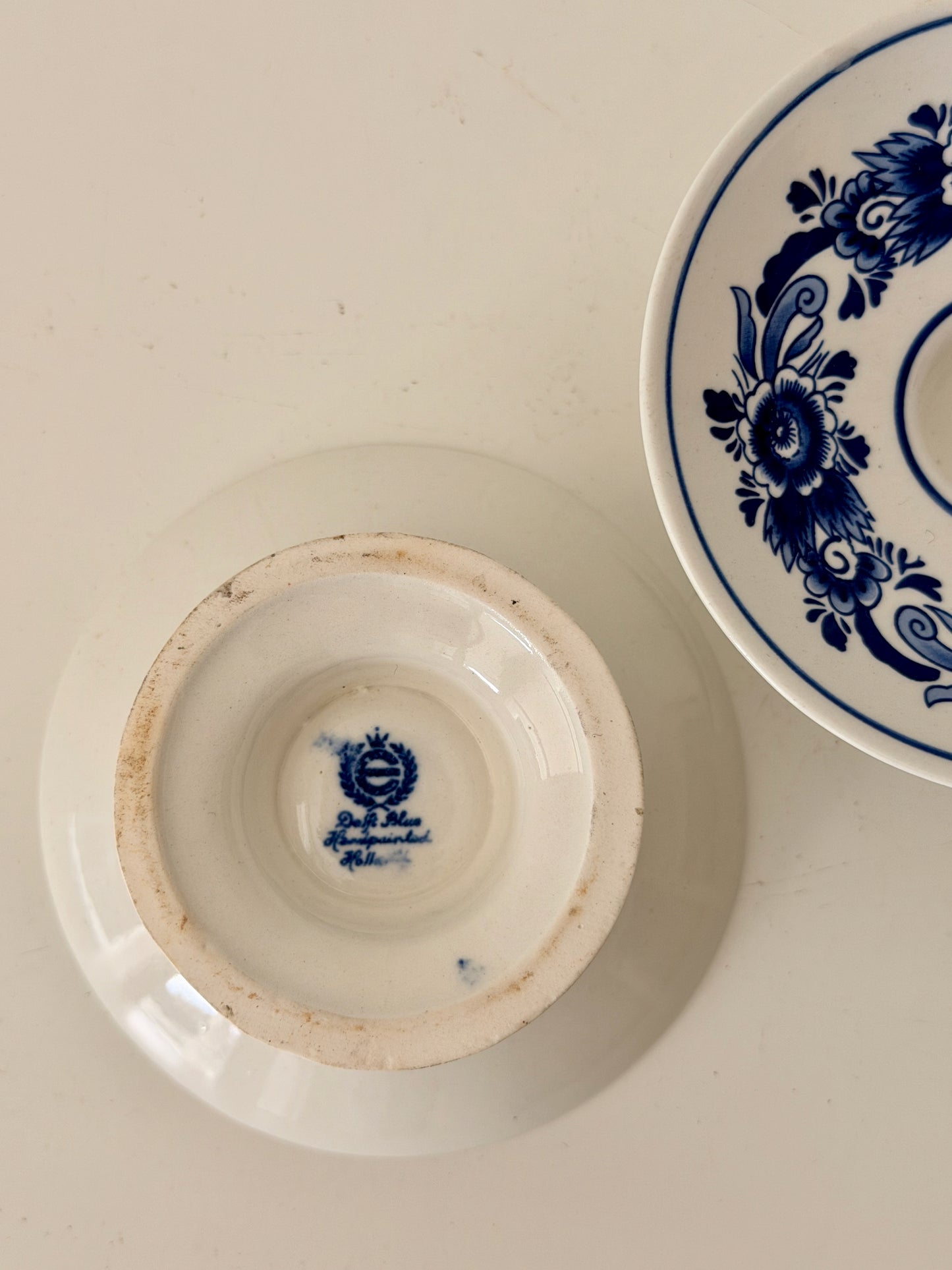 Vintage Royal Sphinx Delft Blue Candle Holders (Pair)