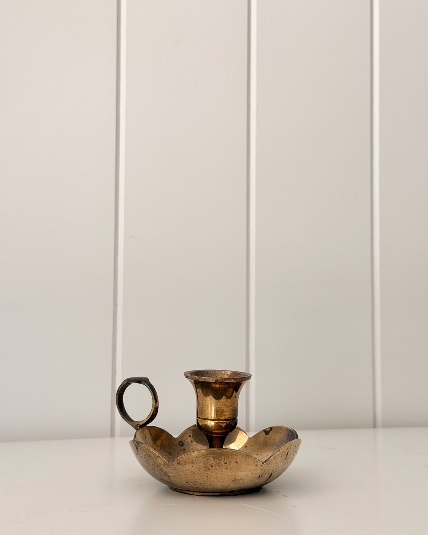 Vintage Brass Petal Candle Holder