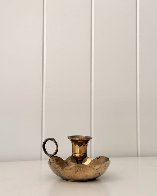 Vintage Brass Petal Candle Holder