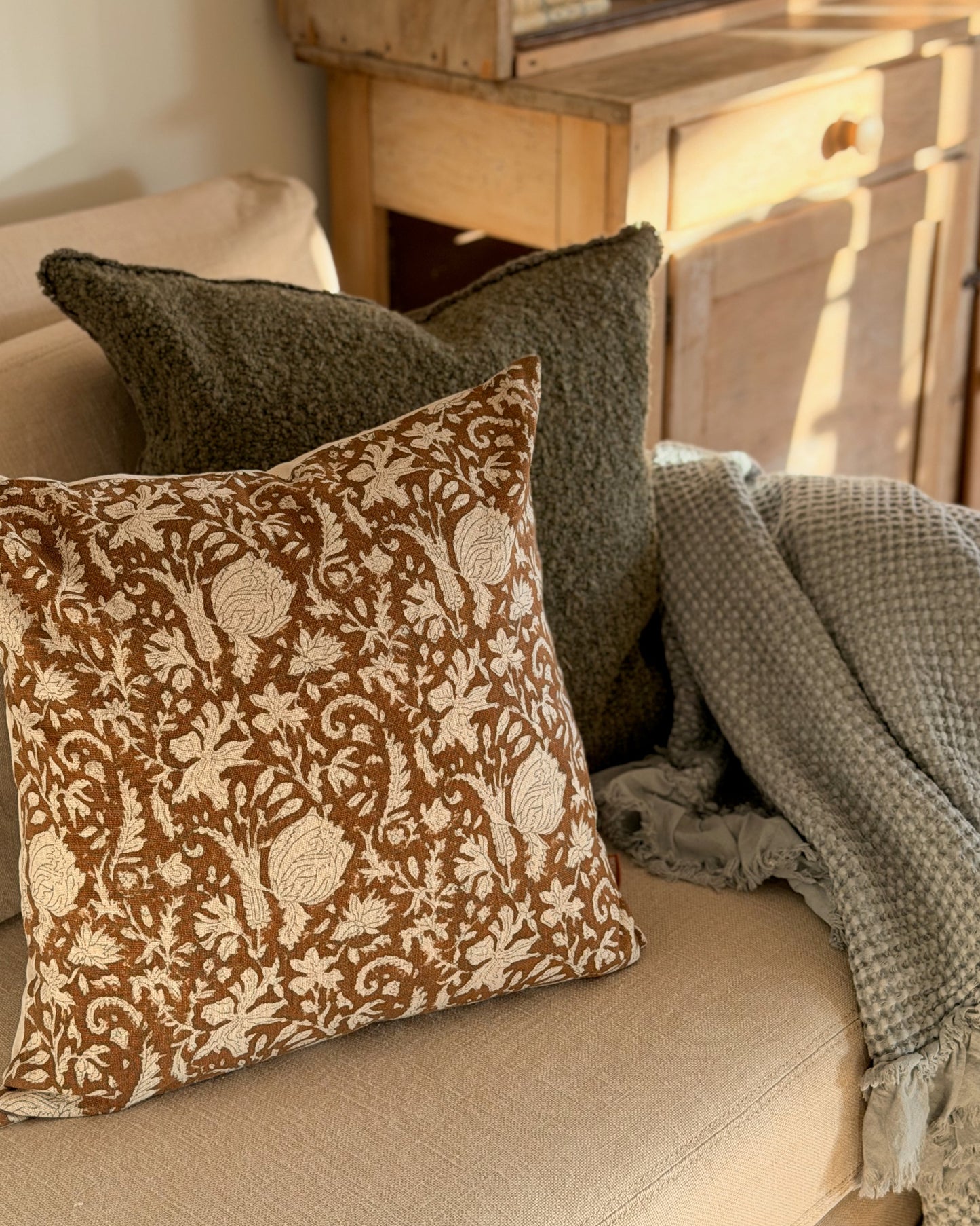 Octavia Block Print Cushion | 45cm x 45cm