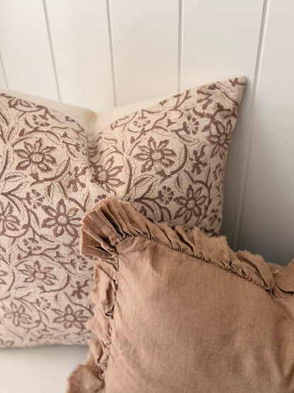 Daisy Block Print Cushion | 45cm x 45cm