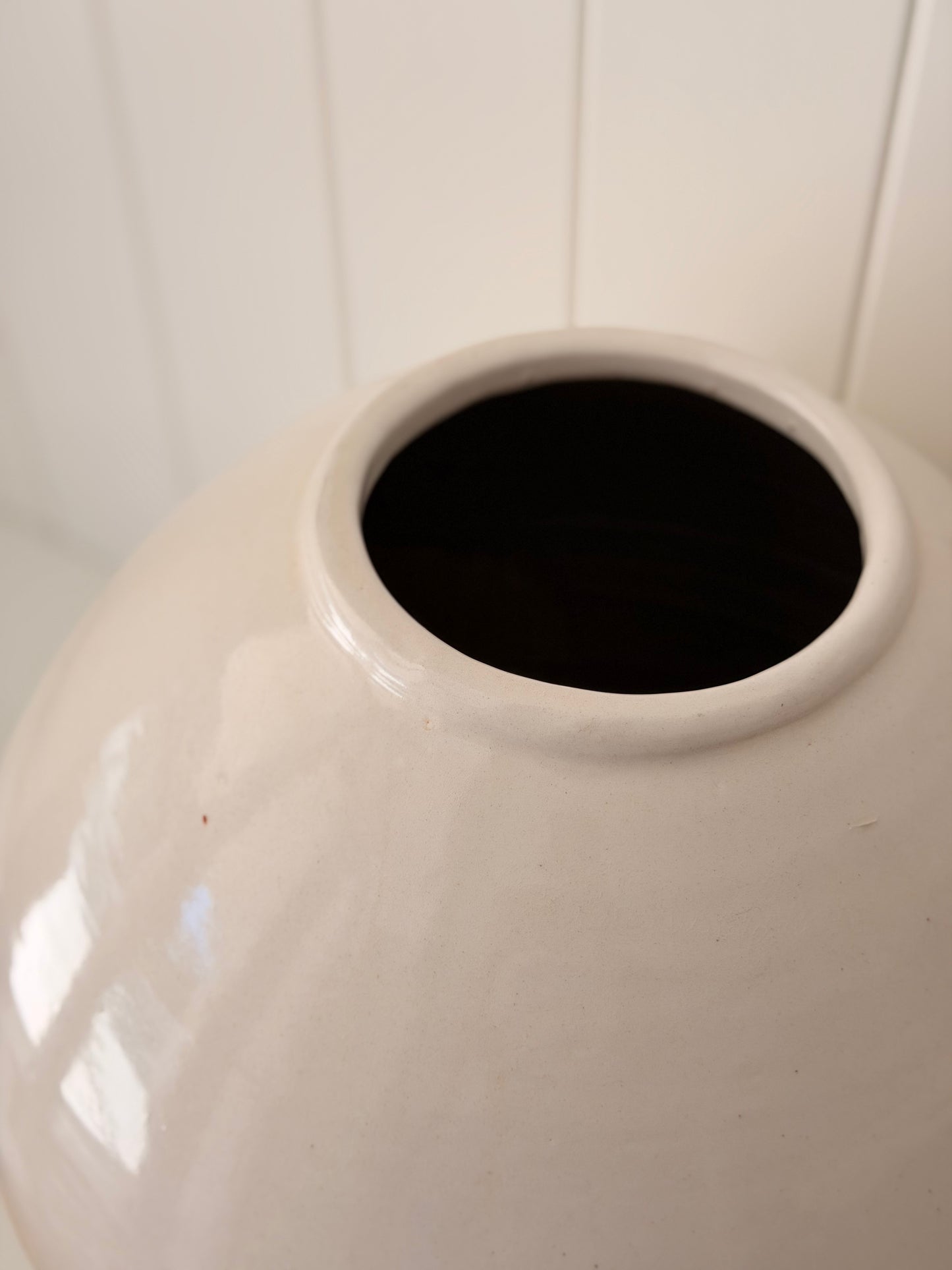 Vintage White Glazed Pot