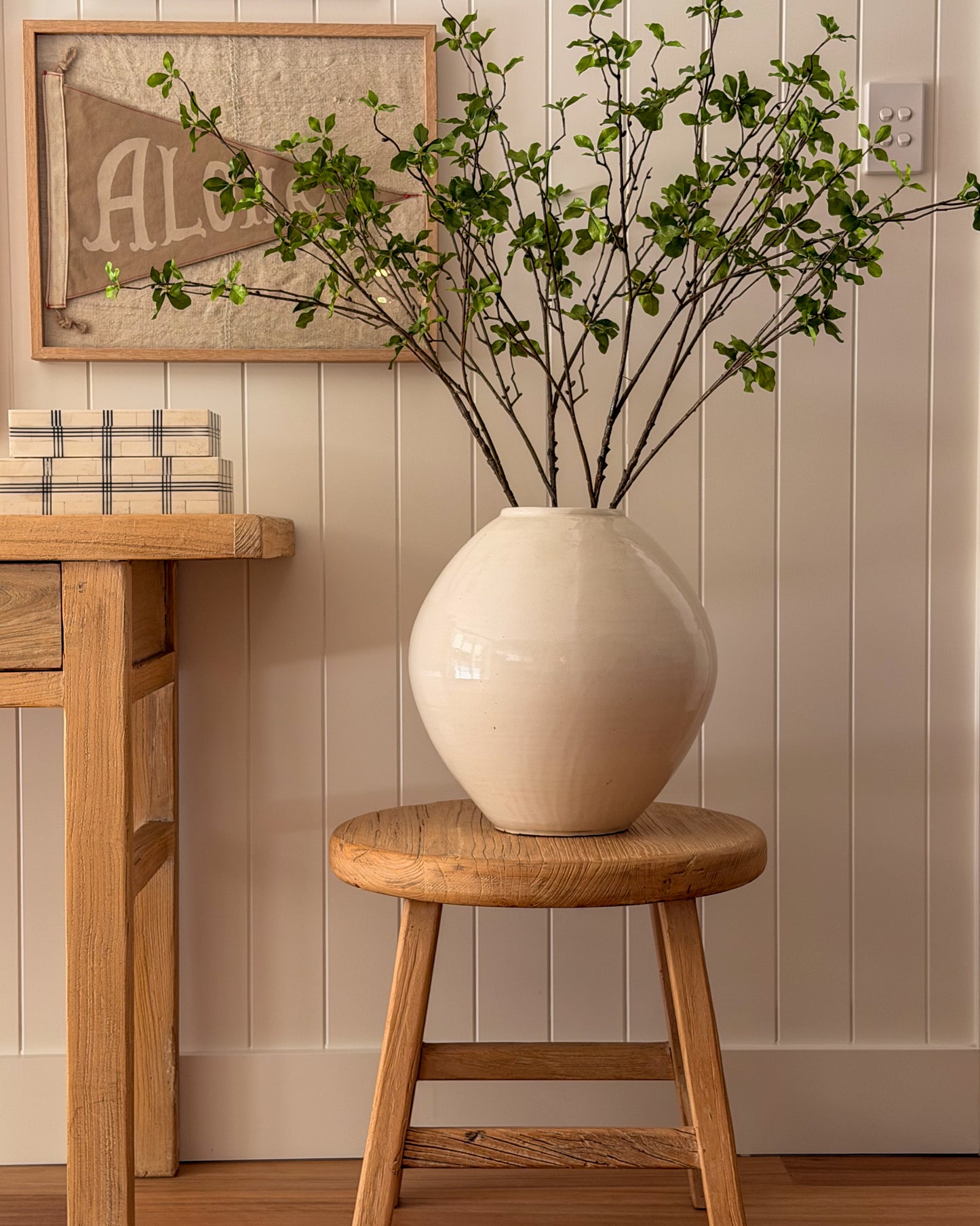 Vintage White Glazed Pot
