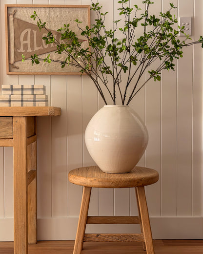 Vintage White Glazed Pot
