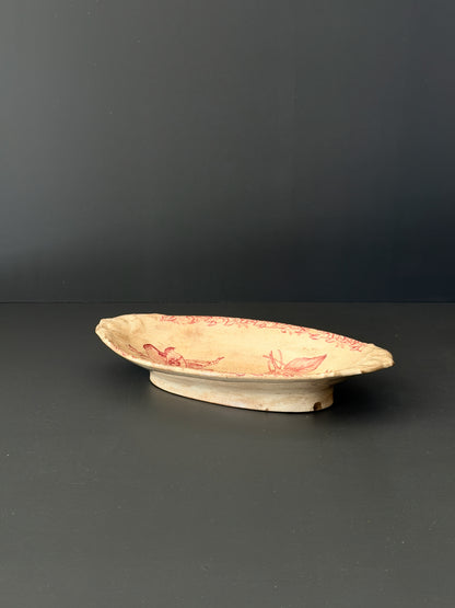 Antique French Gien Bird Dish