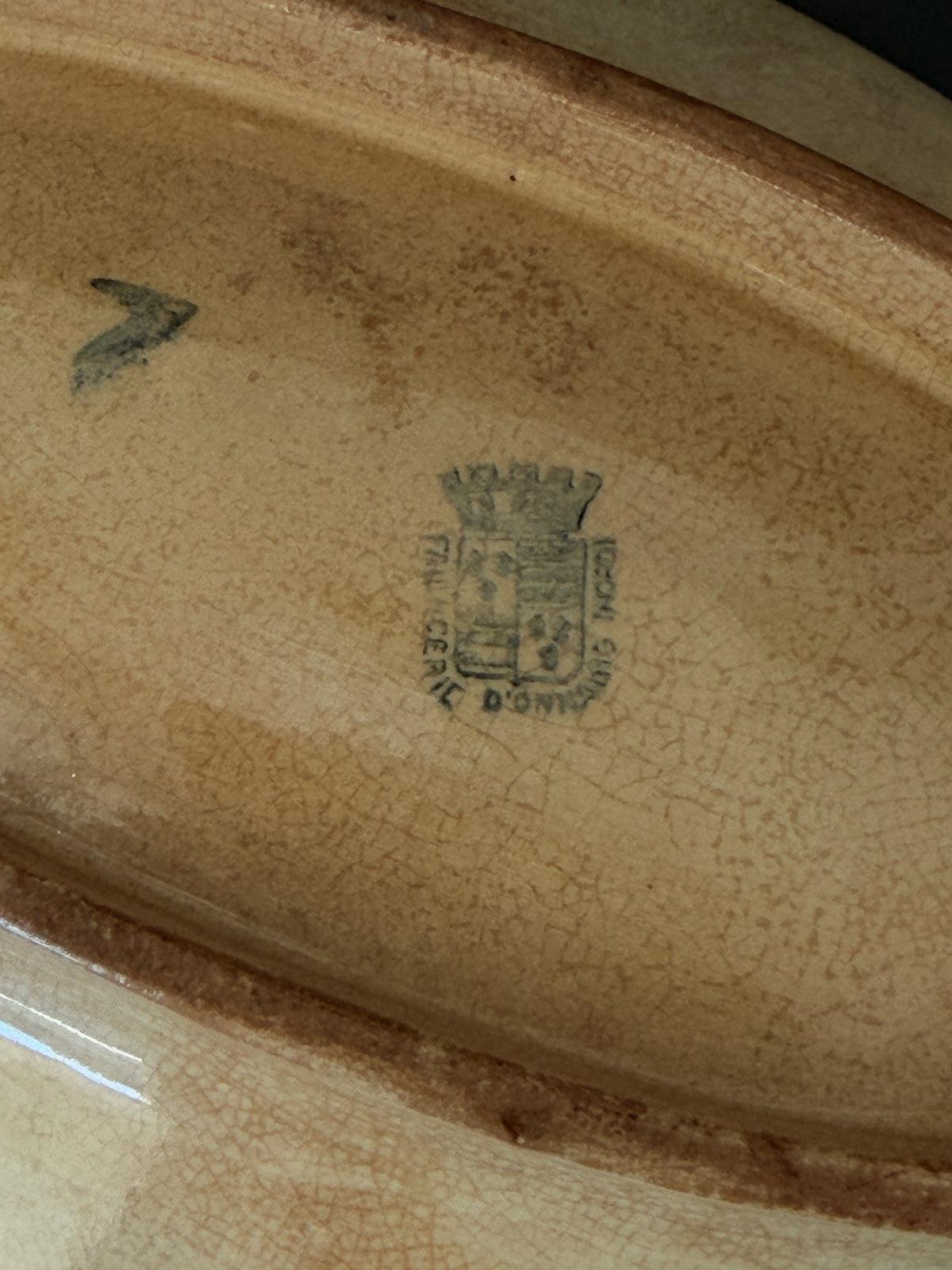 Antique French Gien Bird Dish