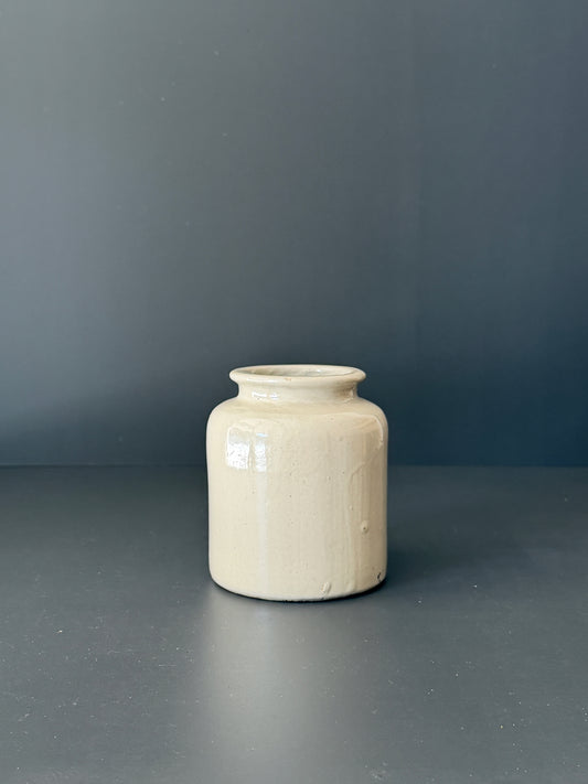 Vintage French Stoneware Mustard Pot