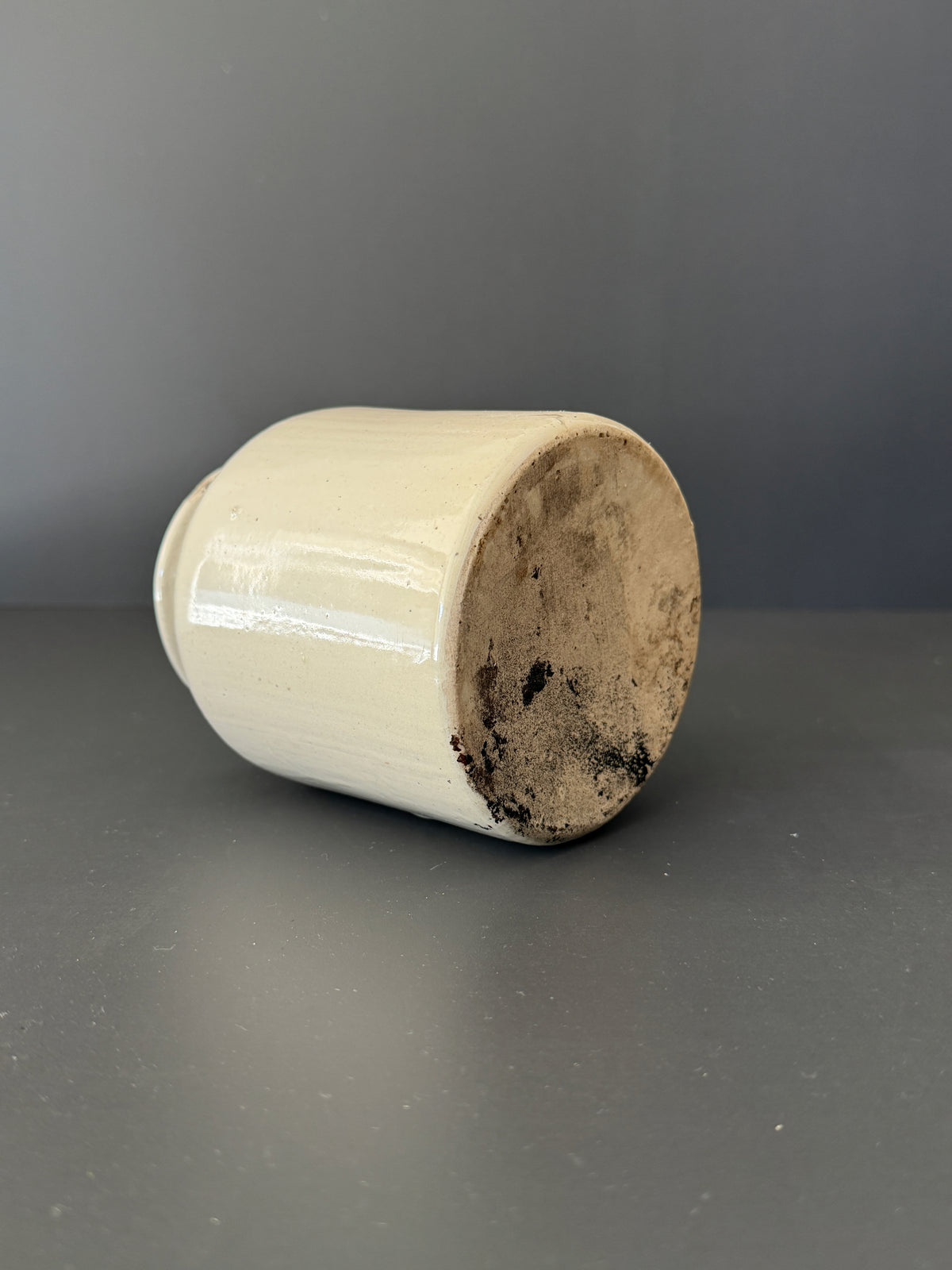Vintage French Stoneware Mustard Pot