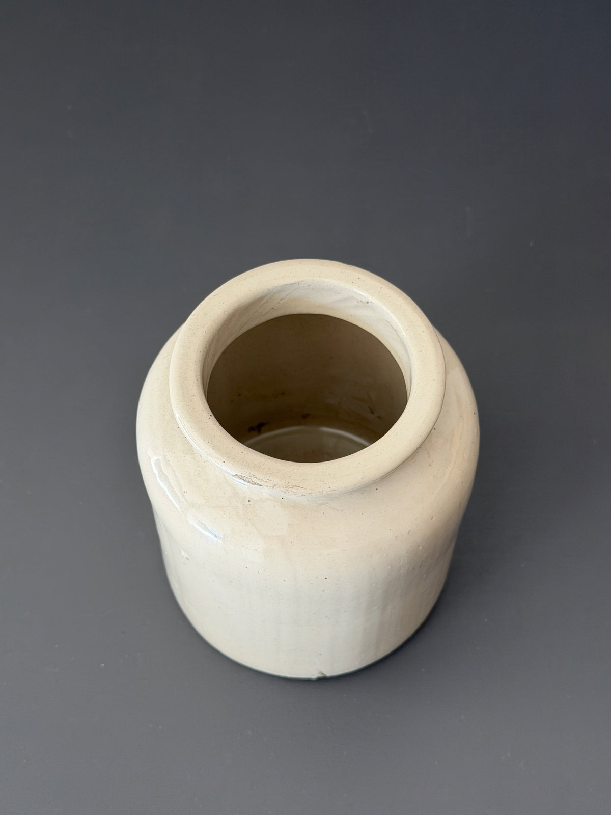 Vintage French Stoneware Mustard Pot