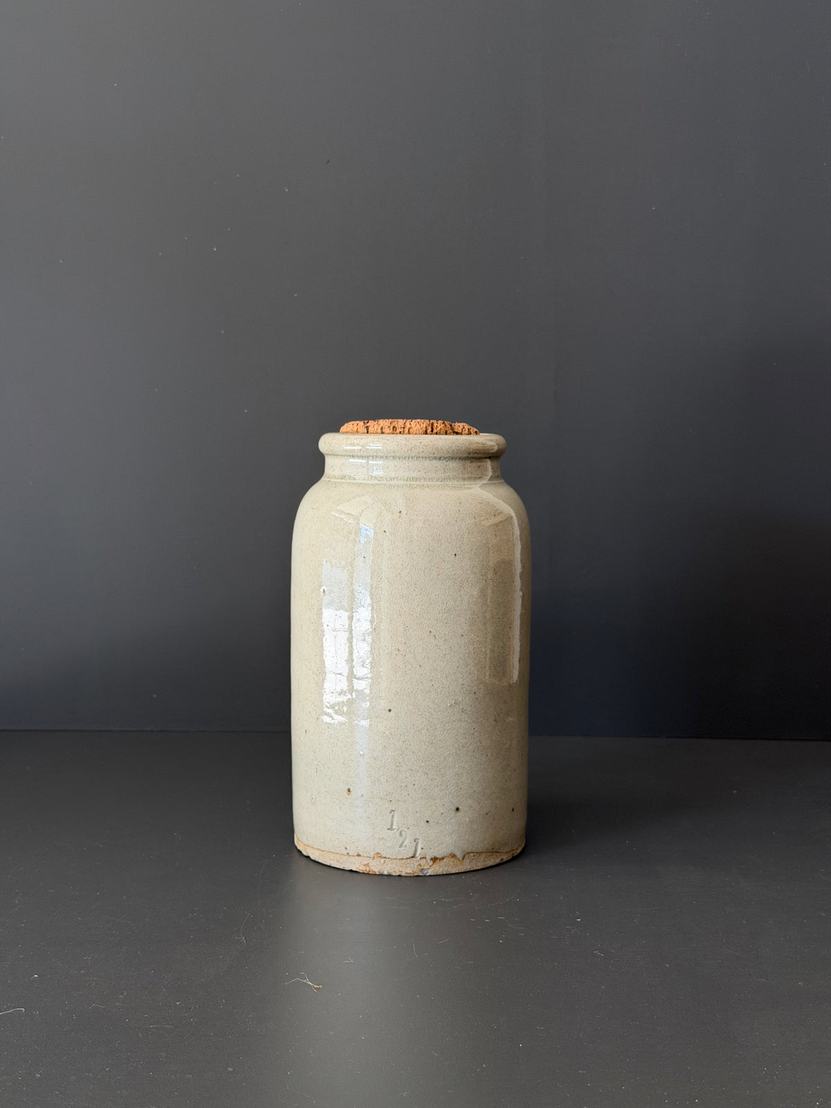 Antique French Stoneware Preserve Jar