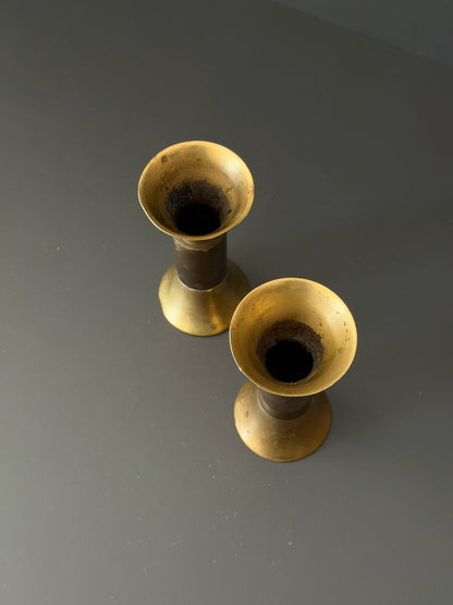 Pair of Vintage Brass Candle Holders