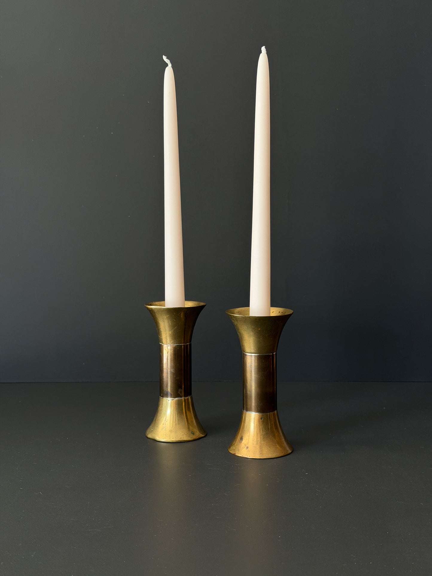 Pair of Vintage Brass Candle Holders