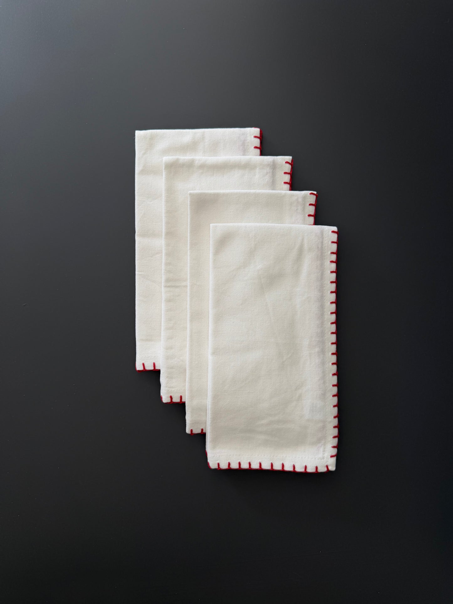 Red Whip Stitched Napkin | Set of 4