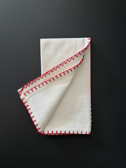 Red Whip Stitched Napkin | Set of 4