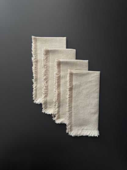Fringed Linen Napkin | Set of 4