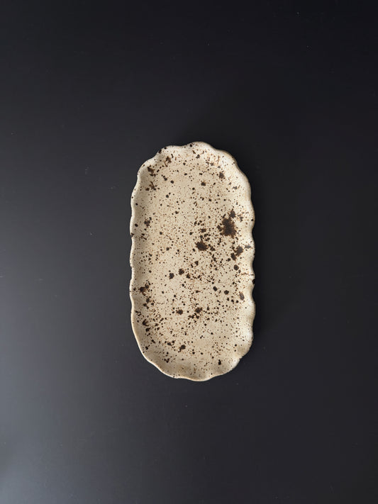 Speckled Ceramic Ruffle Tray
