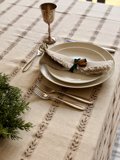 Linen Leaf Tablecloth