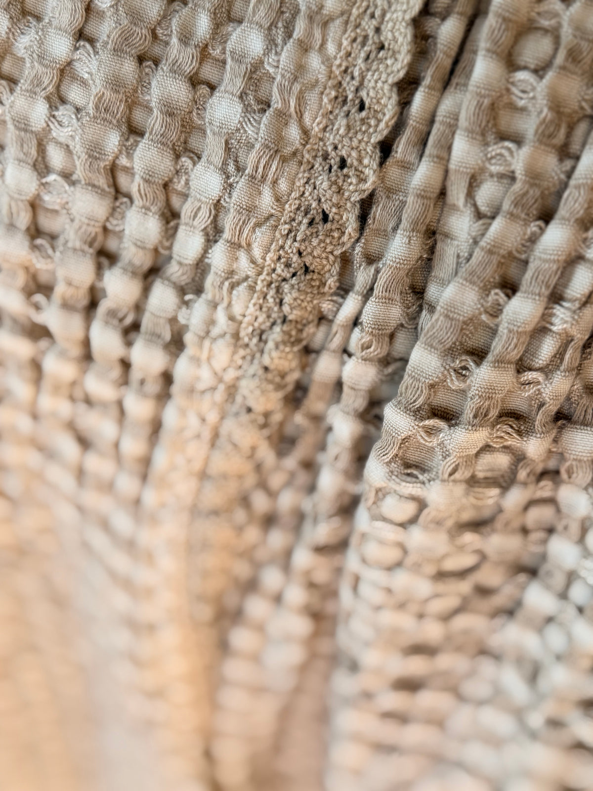 Waffle Weave Throw Blanket | Natural | King