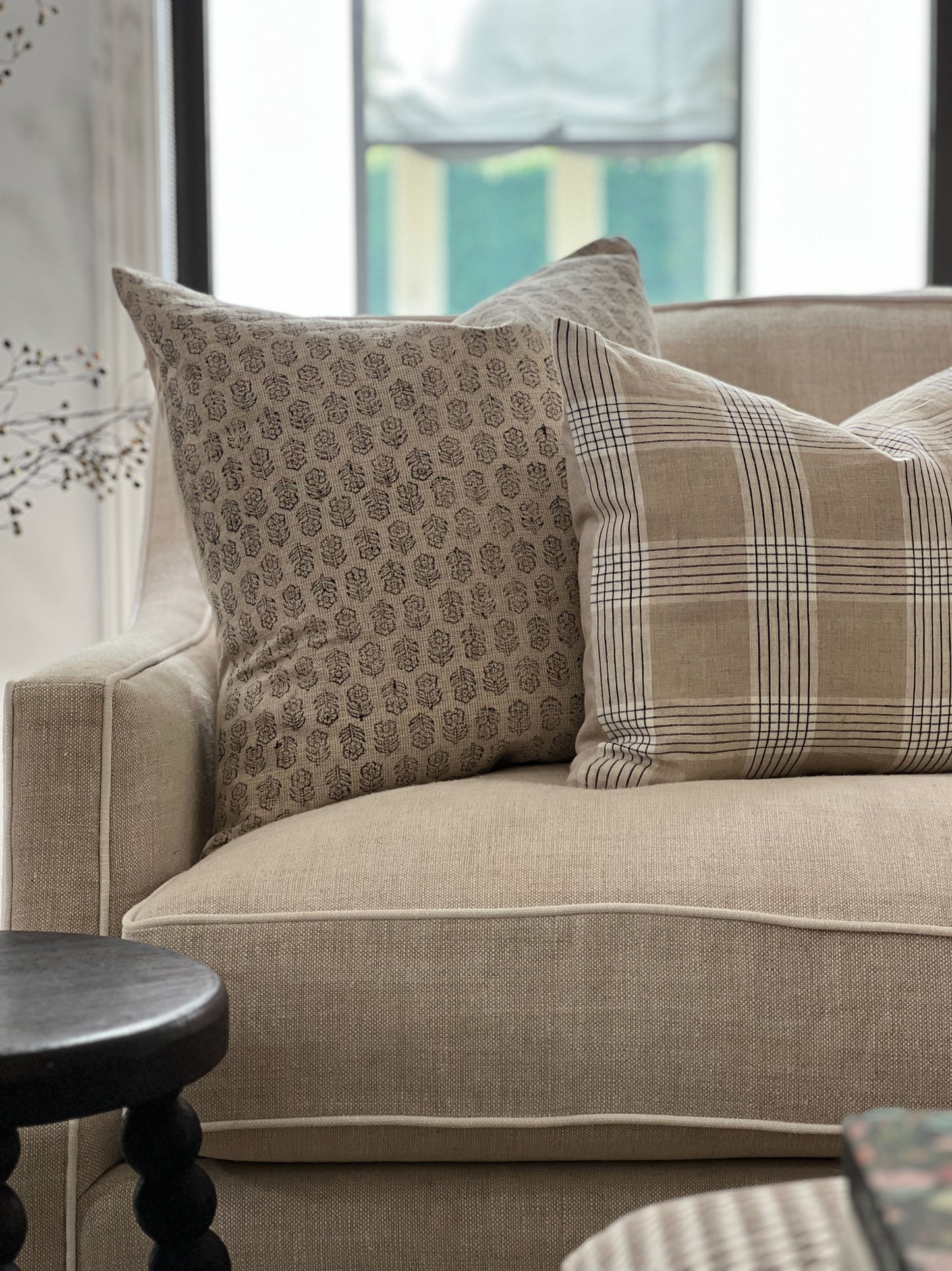 Windowpane Plaid Cushion