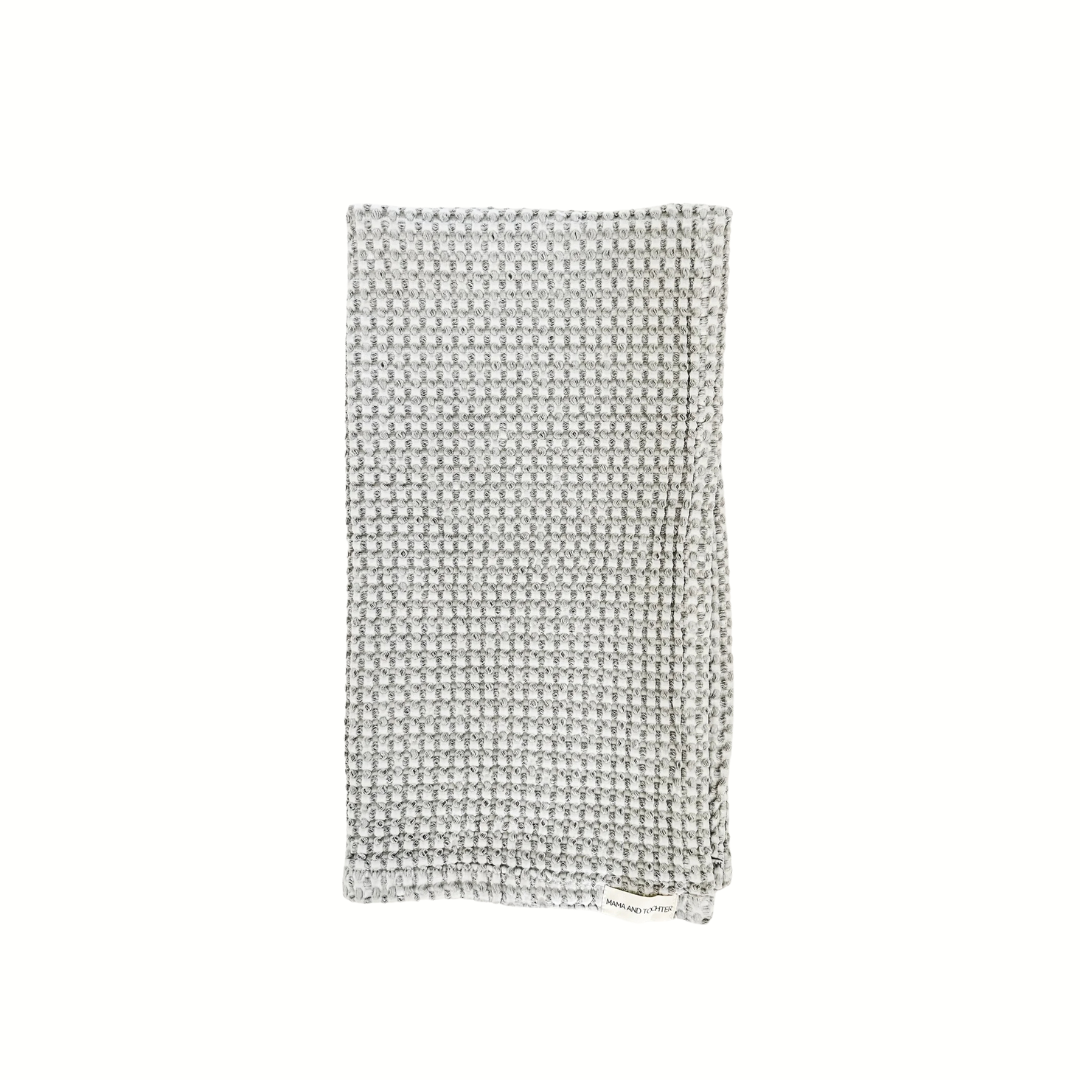 Organic Waffle Hand Towel - Light Grey