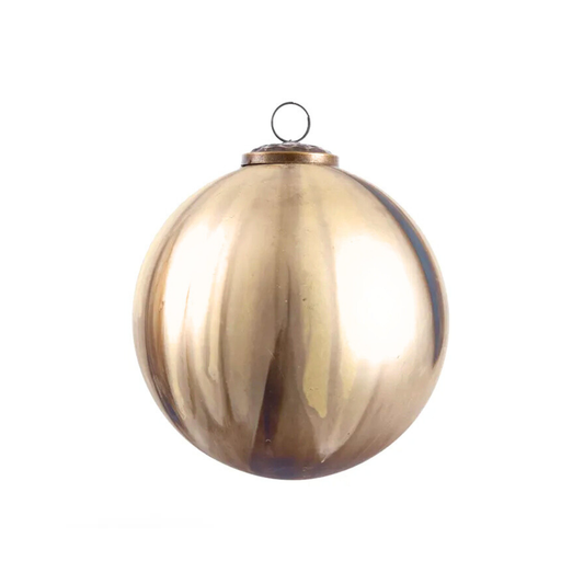 Gold Marbled Glass Bauble