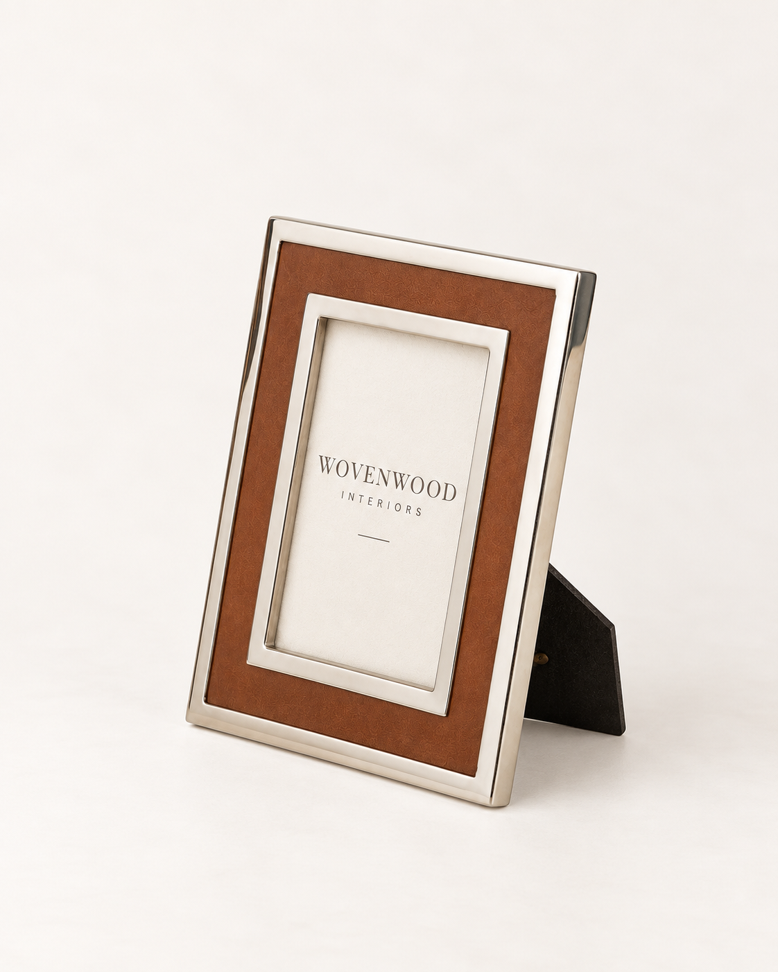 The Langley Nickel & Leather Frame | 5 x 7